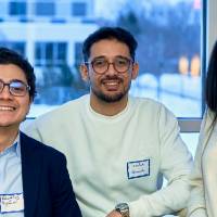 International Anchor Allies Winter 2026 First Mixer - a set of 3 students in a group picture